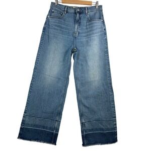 EVERLANE The Way High Sailor Jeans Denim Blue Cropped Wide Leg boho 30R